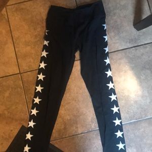 Hard Tail Leggings Black With Stars 